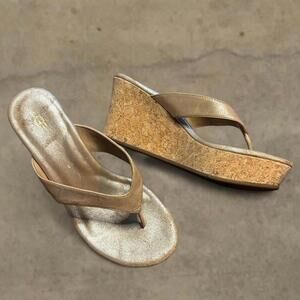 UGG Women's  natassia cork wedge thong sandals sz 7.5 y2k going out party